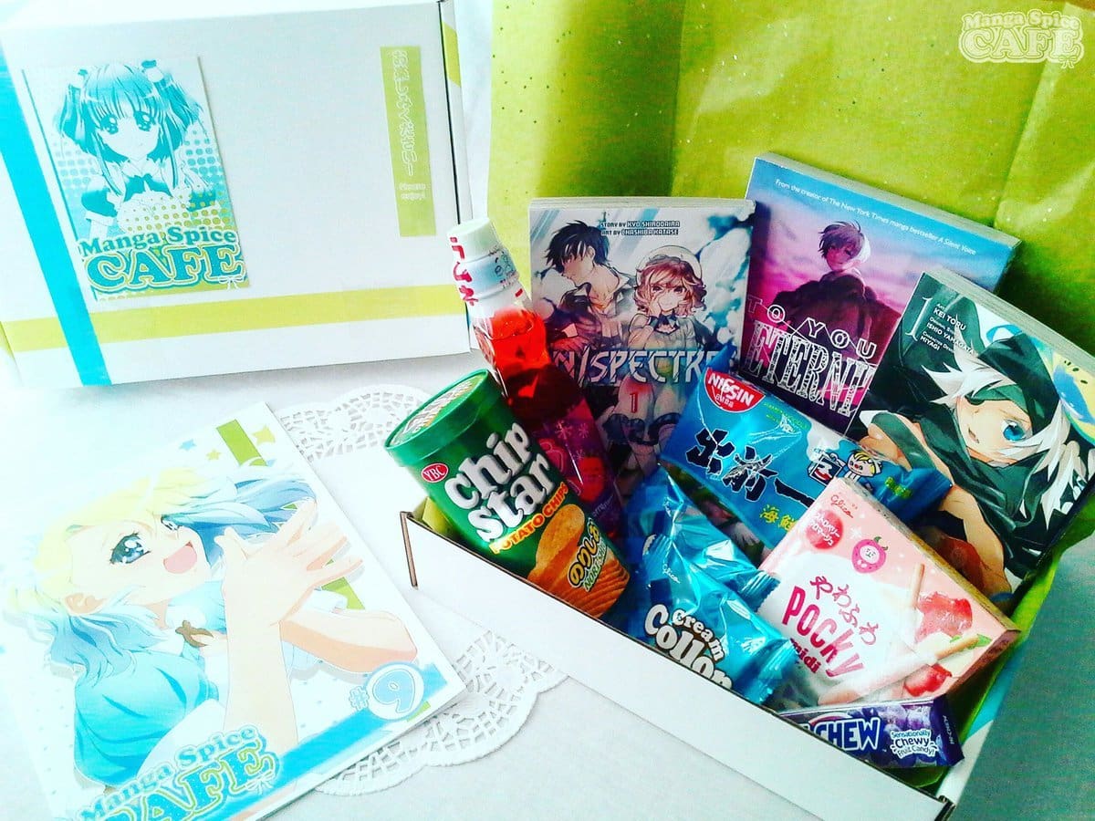 Manga Spice Cafe on Twitter: &quot;Take a look at what subscribers unboxed this November! Sweet and savory snacks, Ramune soda, and the latest #manga all in one! #anime #subscription #box Get this