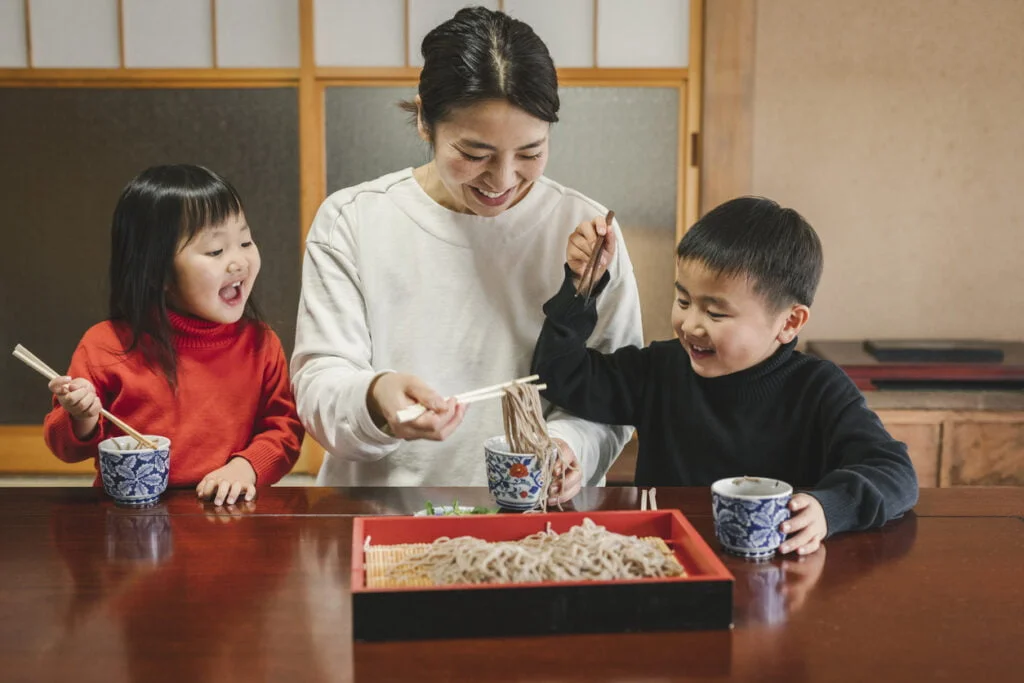 Eating soba noodles | Japanese New year traditions